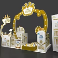 Guanyi Milk Interactive Zone With Decorative Crown Arch Display Stands And Products 3d model