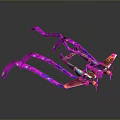Colorful Airplane Model With Pink Glowing Tentacles On Dark Background