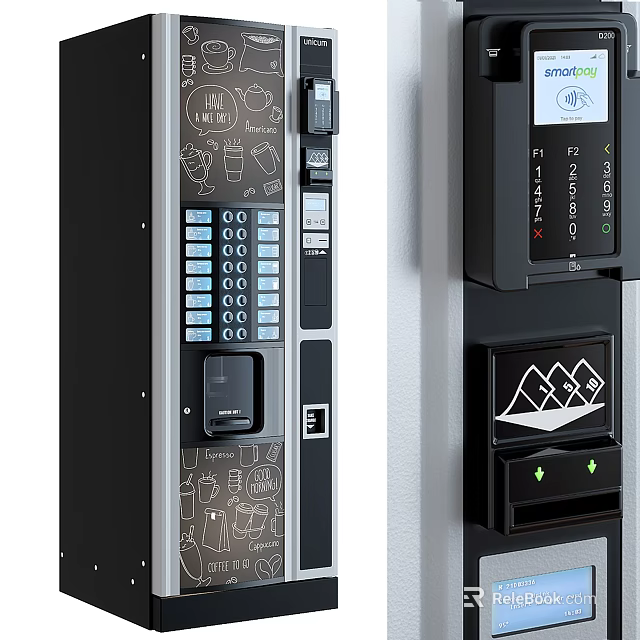 Functional Self Service Terminal With Keypad Card Slot Digital Display And Icons 3d model 