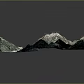 3D Garden Landscape Terrain Model With Mountain Slopes Green Vegetation And Rivers