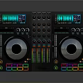 Home DJ Controller With Dual Turntables Colorful Buttons And LED Screens