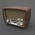 Vintage Television With Brown Casing Classic Knobs And ON OFF VOLUME Labels