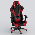 Black And Red Gaming Chair With High Back Armrests And Wheeled Base