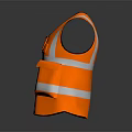 Orange Reflective Safety Vest With Multiple Pockets And Reflective Strips 3d model