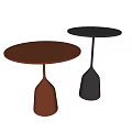 Two Modern Coffee Tables In Copper Black With Round Top And Bell Shaped Base