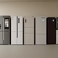 Various Colors and Styles of Modern Refrigerators for Home Kitchen Use