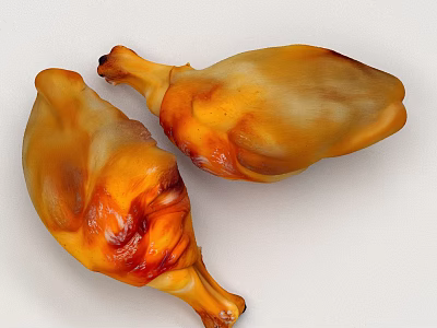 Golden Brown Roasted Chicken Drumsticks With Crispy Skin And Juicy Meat 3d model