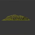 Modern Green Mountain Terrain Model with Detailed Topographic Texture