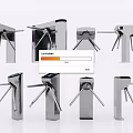 Modern Public Facility Turnstiles With Different Designs For Access Control And Security 3d model