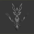 Futuristic Metallic Mechanical Silver Game Movie Character With Intricate Sharp Wings And Claws
