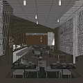 Modern Bar Interior With Dark Wooden Decor Bar Counter Dining Tables And Ambient Lighting