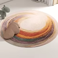 Modern Round Carpet Fabric Carpet Cream Style Carpet Home Style Carpet Round Cream Style Carpet 3d model