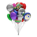 Colorful Helium Balloons With Heart Star Shapes And Polka Dot Patterns For Party Decoration
