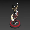 3D Cat Eared Character Model With Blonde Hair Hat Plaid Skirt And Tail