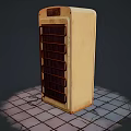 Vintage Yellow Kelvinator Refrigerator Displayed On Checkerboard Floor With Shadow Effect