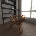 Unique Shape Sofa With Balloon Design And Copper Metallic Finish In Modern Living Room