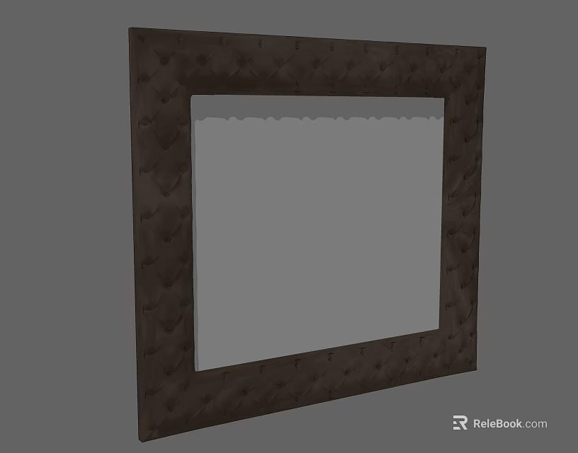 Dark Framed Mirror With Intricate Diamond Pattern And Decorative Design 3d model