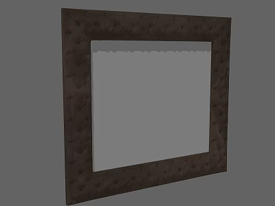 Dark Framed Mirror With Intricate Diamond Pattern And Decorative Design 3d model