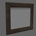 Dark Framed Mirror With Intricate Diamond Pattern And Decorative Design 3d model