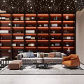 Modern Home Theater Room With Shelves Sofas And Star Ceiling