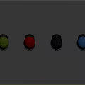 Weapon Helmets in Green Red Black Blue with Protective Masks and Reflective Surface