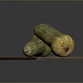 Two Ripe Squash Placed on Wooden Cutting Board Ready for Meal Preparation