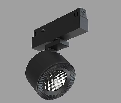 Black Modern Track Mounted Downlight Spotlight With Sleek Grille Design Fixture 3d model