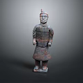Ancient Chinese Terracotta Warrior Statue With Armor Traditional Attire And Standing Pose