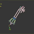 Crystal Key Magic Key Cartoon Key 3d model