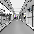 Modern Clothing Store Interior With Open Layout Display Racks And Lighting Fixtures