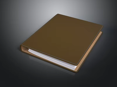 Brown Leather Folder With Smooth Surface Containing White Papers For Daily Use 3d model