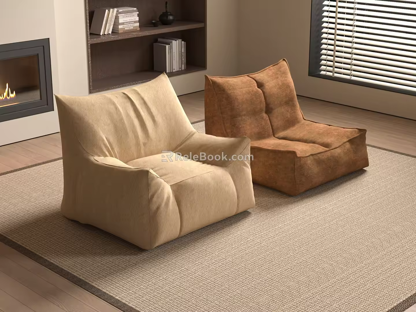 Modern Cream Lazy Sofa Bean Sofa Caterpillar Sofa 3d model