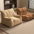 Modern Cream Lazy Sofa Bean Sofa Caterpillar Sofa 3d model