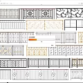 Various Decorative Fence Designs Featuring Intricate Patterns And Metal Structures 3d model