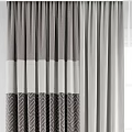 Modern Curtains Design With Patterned Panels And Sheer White Layers 3d model