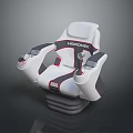 Modern Ergonomic Armchair With White Black Design And Armrest Control Features 3d model