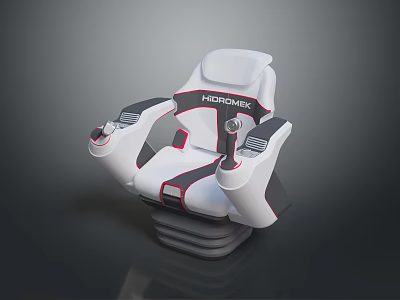 Modern Ergonomic Armchair With White Black Design And Armrest Control Features 3d model