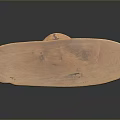 Handcrafted Wooden Stool With Curved Top Cylindrical Base And Twisted Rope Detail
