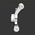 3D Rendered Metal Mechanical Part With Smooth Surface And Precision Engineered Holes