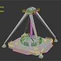 White Tripod Structure Design With Circular Cabin Platform Stairs And Railing