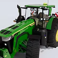 Two Green Tractors Functional Utility Vehicles With Heavy Duty Wheels And Agricultural Use