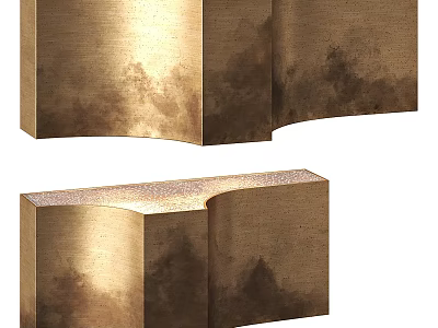 Elegant Gold Textured Wall Lamp With Modern Curved Design For Home Interior 3d model