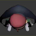3D Designed Game And Movie Character With Red Hat Green Top White Gloves Red Cape