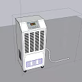 White Standing Air Conditioner Fan With Digital Temperature Display And Dehumidifying Function On Tile Floor