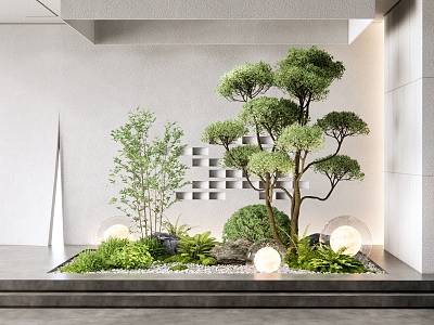 Indoor plant sketch landscape landscaping plant pile plant combination courtyard landscape sketch 3d model