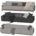 Modern double sofa multiplayer sofa corner sofa 3d model