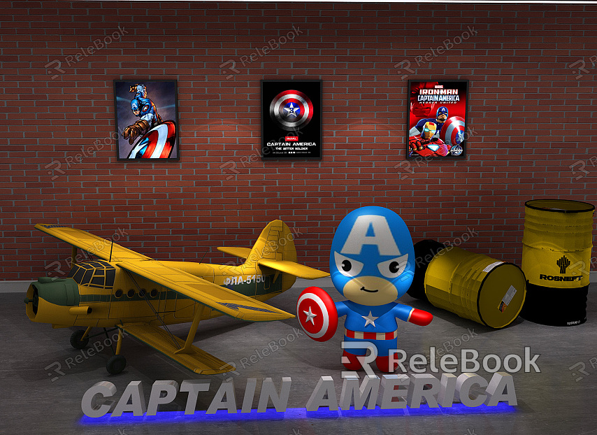 Modern Toy Plane Marvel Superman Captain America model