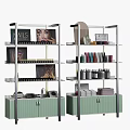 Multi Tiered Retail Display Shelves With Nail Cosmetics Bottles And Pink Storage Cabinets