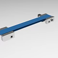 Industrial Conveyor Belt Equipment With Blue Conveyor Surface And Metal Support Frames