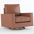 Modern Wicker Leisure Chair With Beige Cushion And Swivel Base Design